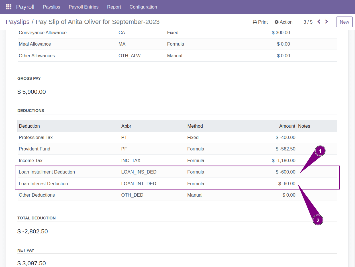 Payslip Loan Deduction
