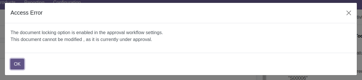 Lock Document Changes and Show Error Message