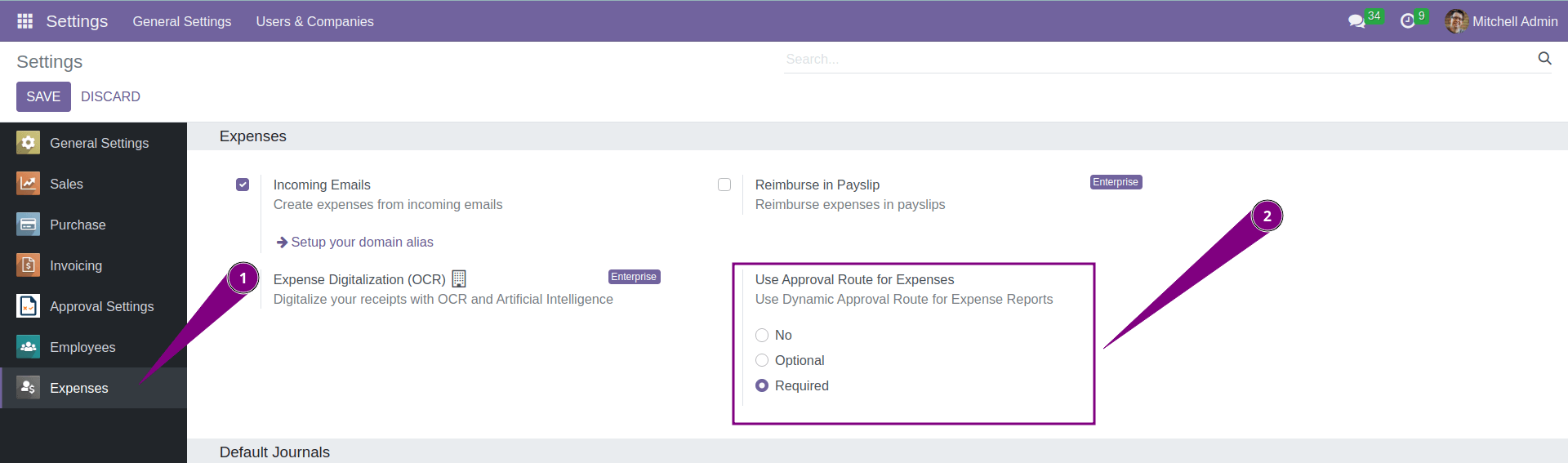 Approval Workflow Settings for Expenses