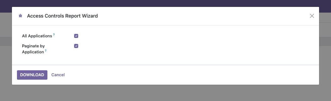 User Access Report Wizard