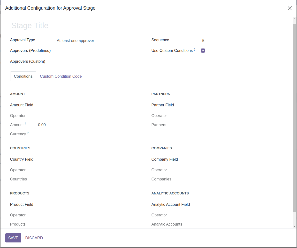 Dynamic Invoice Approval Stage Conditions