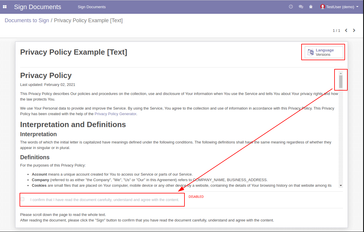 Document Form - Start
