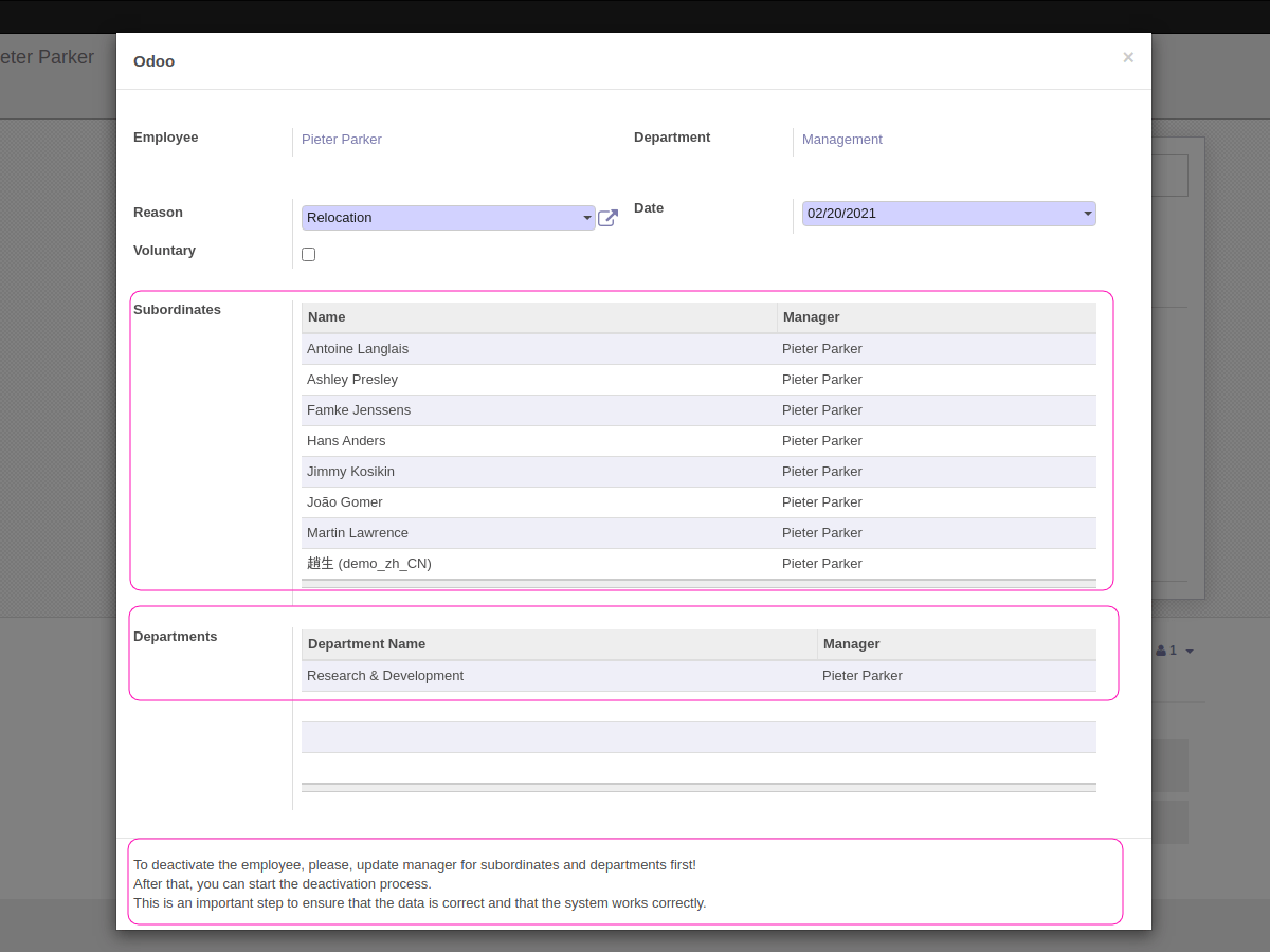 Dismissal Wizard - Case 2