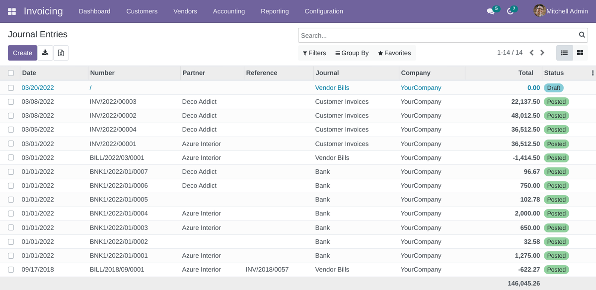 Journal entries to Excel