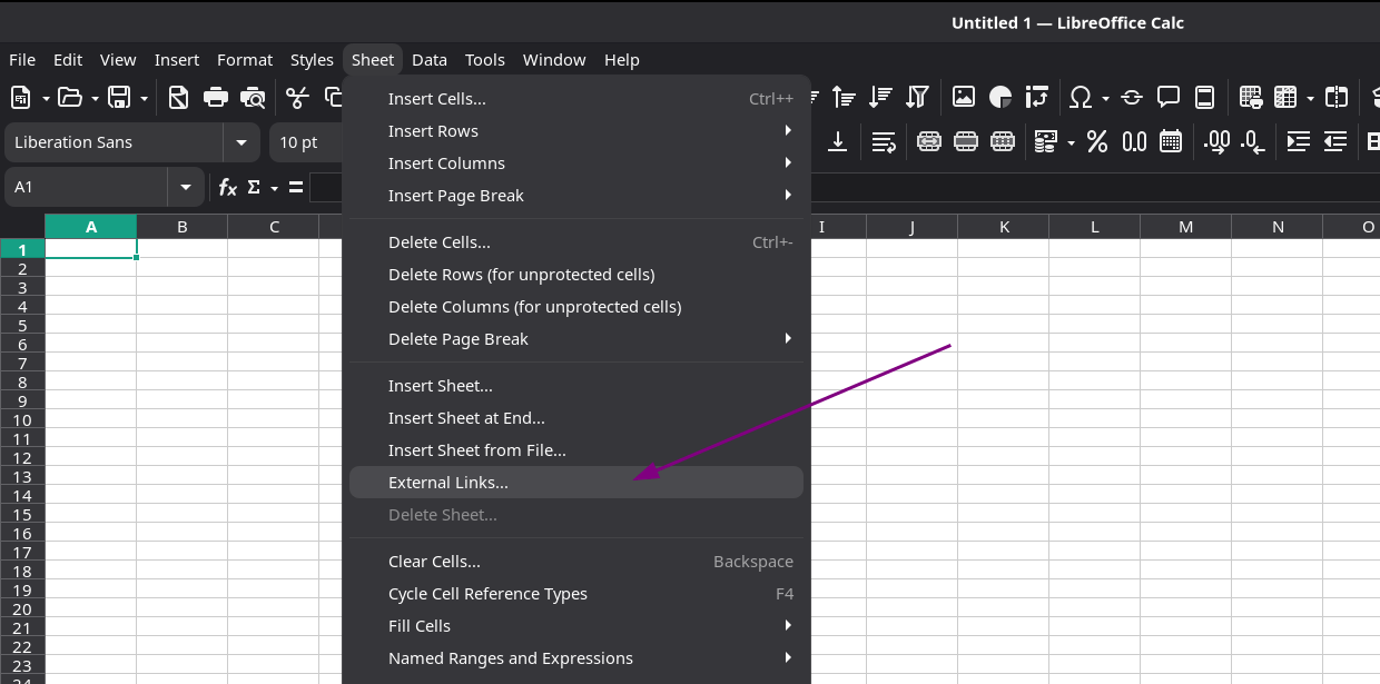 LibreOffice Calc using External Links