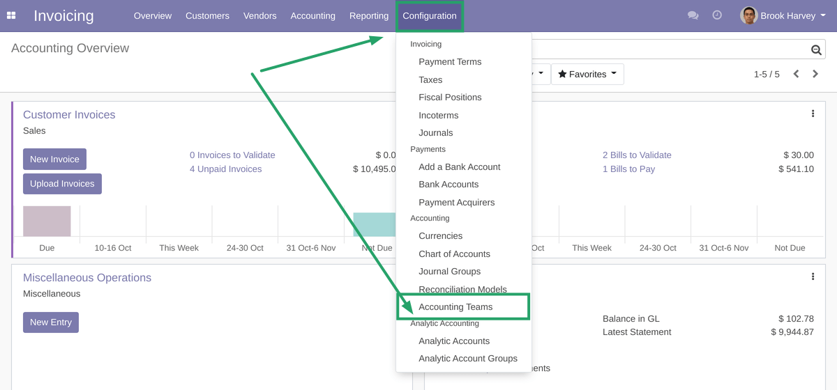 Accounting Teams Menuitem