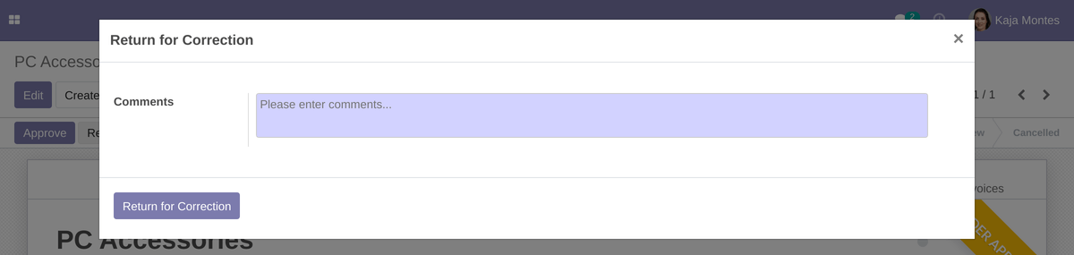 Return for Correction Wizard
