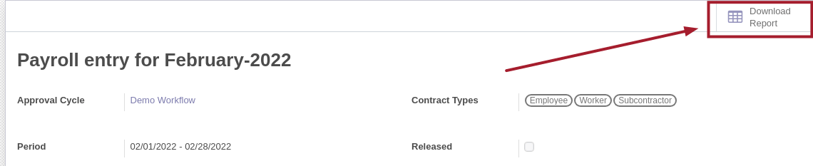 Payroll Download Report