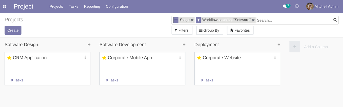 Kanban Project Group by Stage