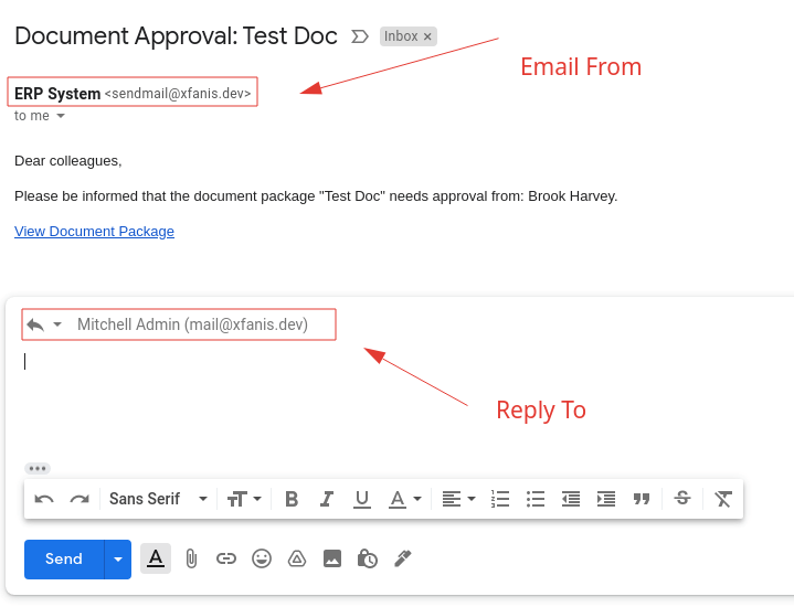 Document Approval Email