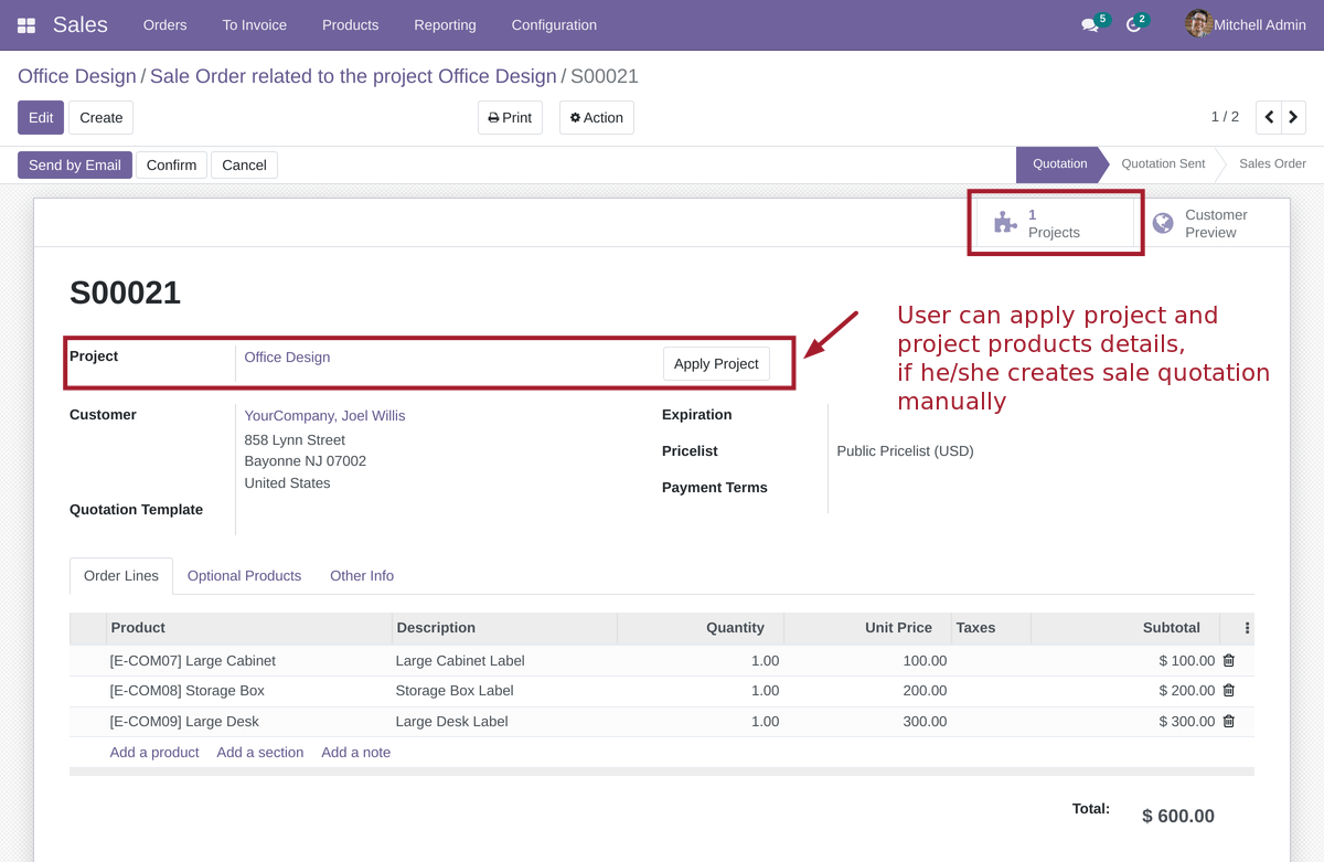 Project Sale Quotation Form
