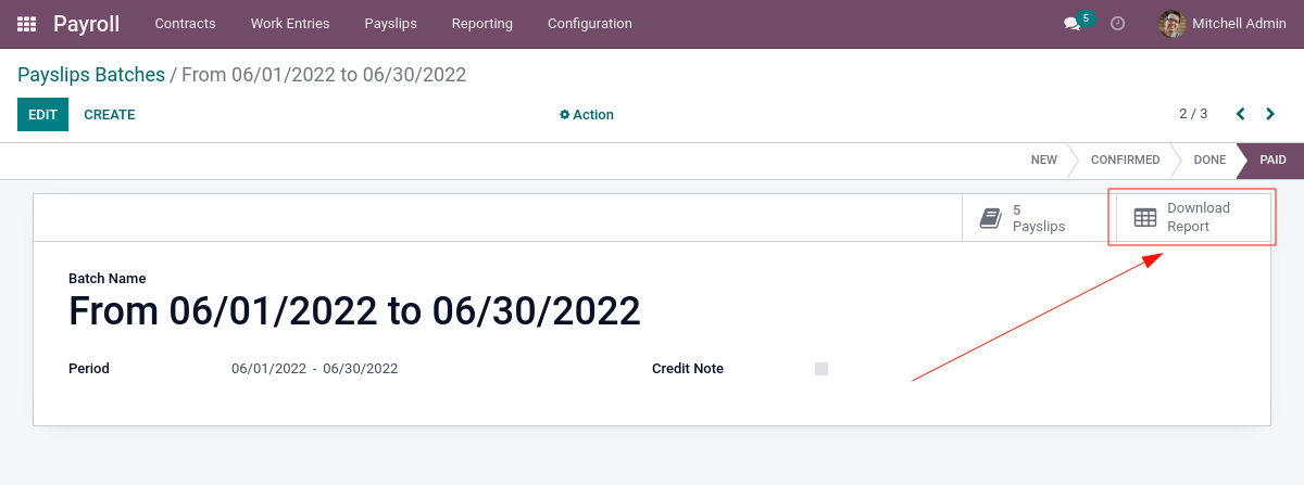 Payroll Download Report