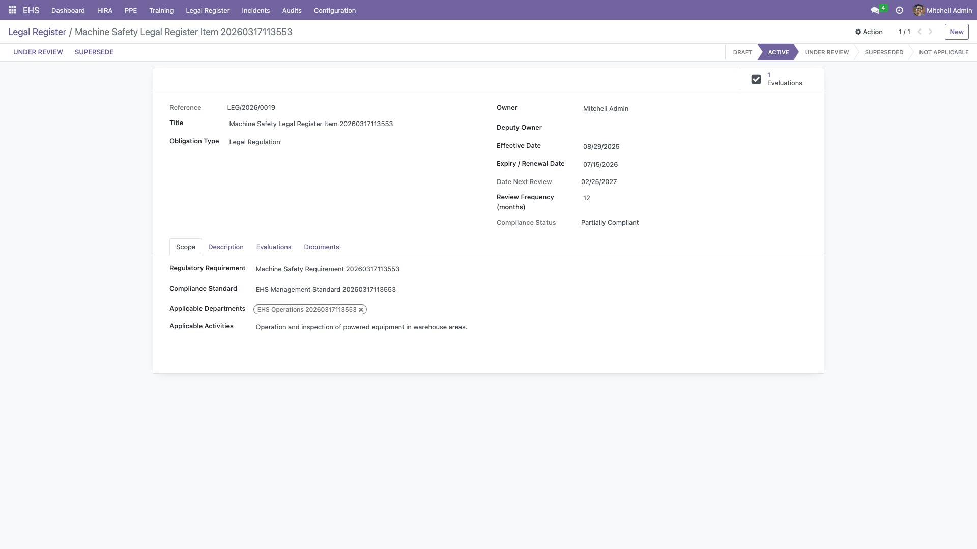 Legal obligation form