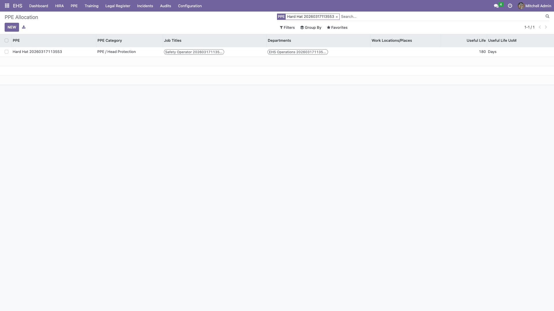 PPE allocation rules