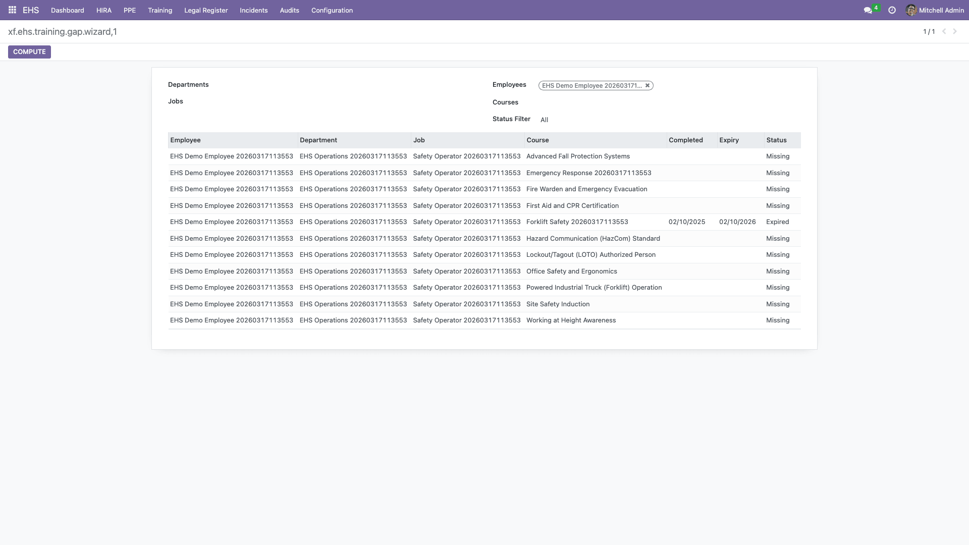 Training gap analysis