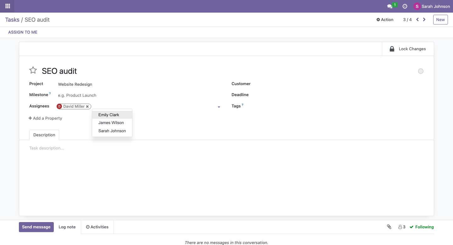 Only team members can be assigned to tasks