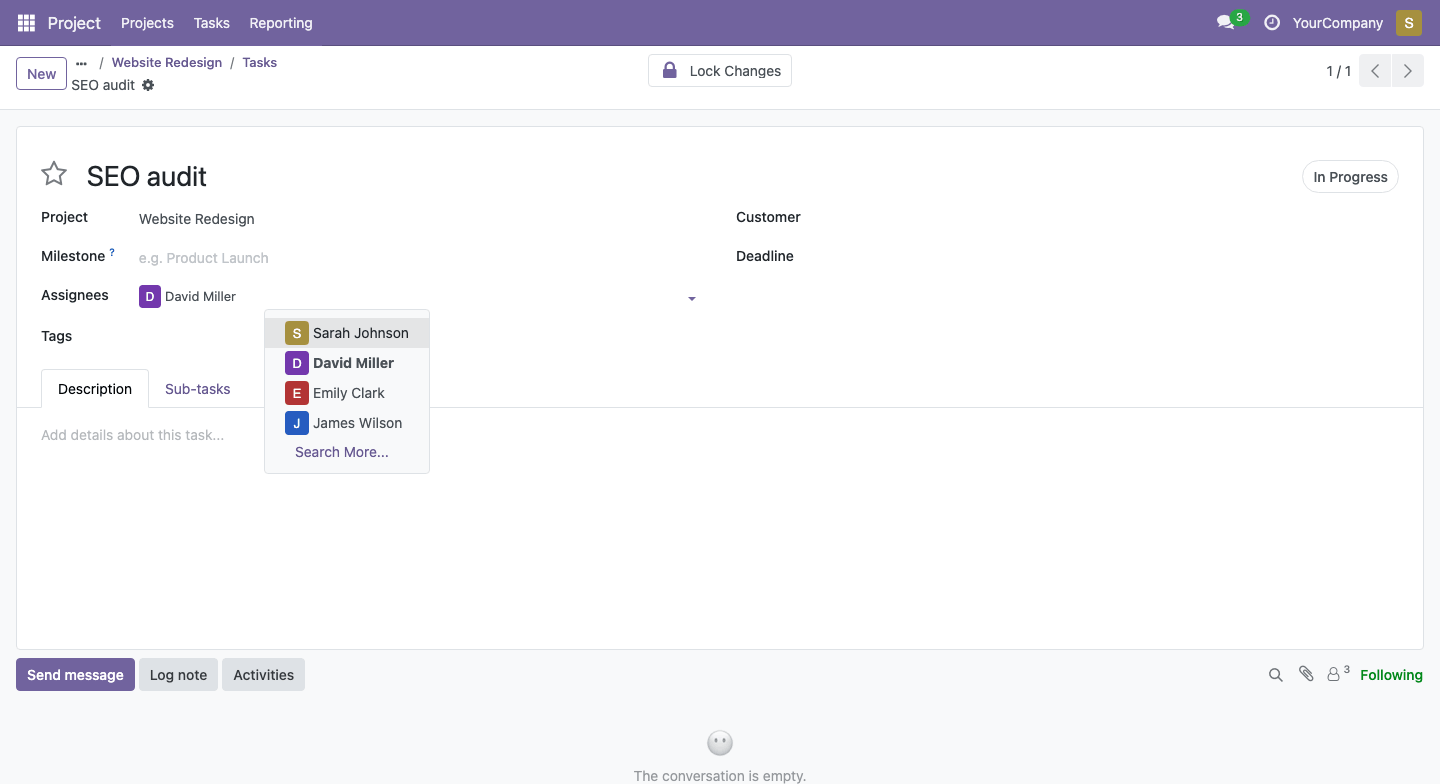 Only team members can be assigned to tasks