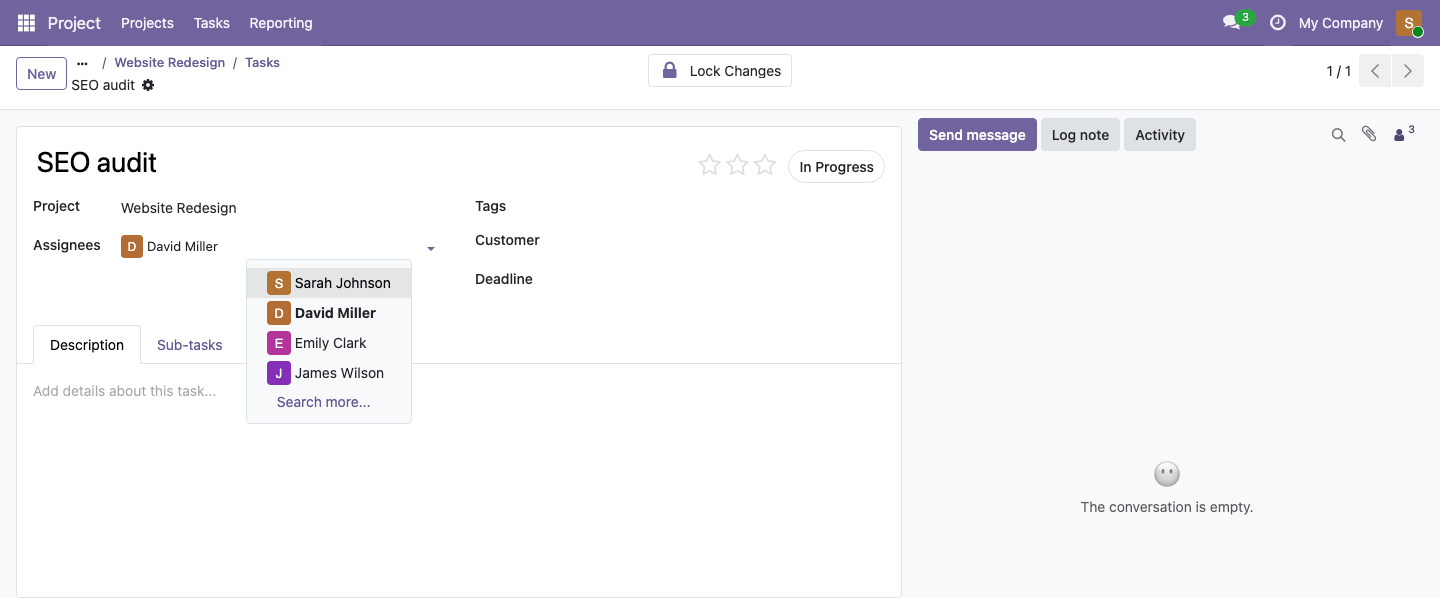 Only team members can be assigned to tasks